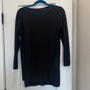 Zara Black Textured Tunic Top